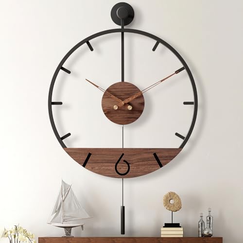 34.6×24 Inch Large Modern Decorative Pendulum Wall Clock