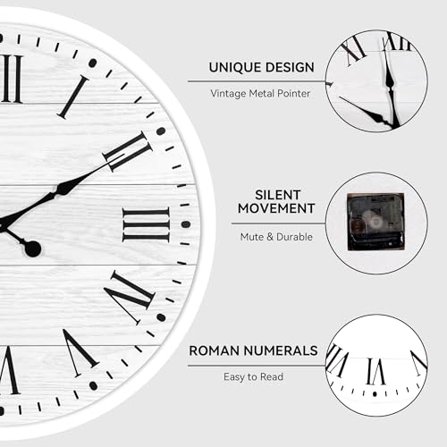 Large Wall Clock with Roman Numeral