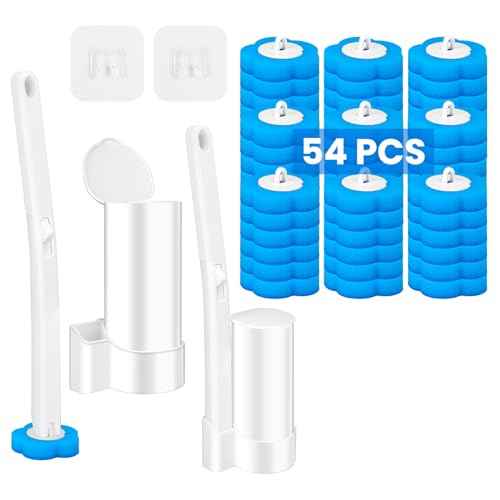 Disposable Toilet Brush with 54pcs Toilet Wand Refills (2 Count)