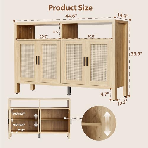 Rattan Buffet Cabinet with Storage