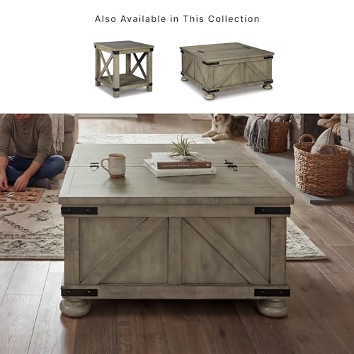 Aldwin Farmhouse Square Coffee Table with Lift Top for Storage