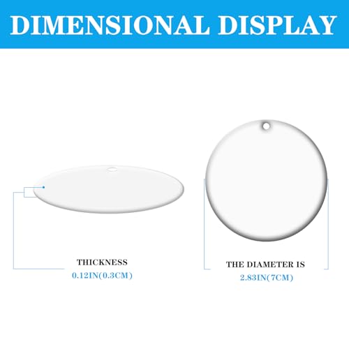 50 PCS Sublimation Ceramic Ornament Blank Round Two (50 Count)