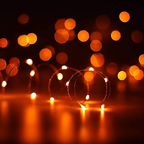 2 Pc Orange Halloween Fairy String Lights Battery Operated (20 Foot)