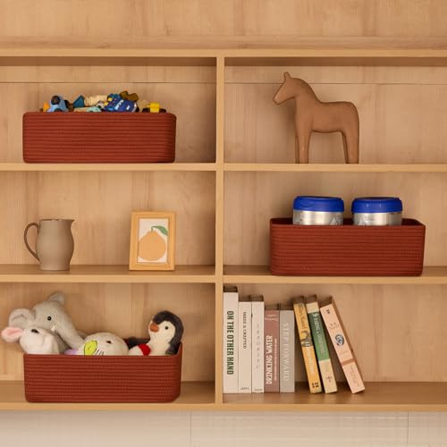 Large Shallow Organizing Baskets 15x11x5.1 Inches (4 Count)