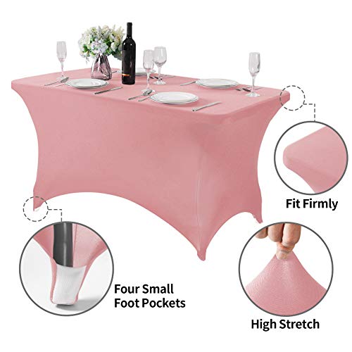 Spandex Table Cover for 4FT or 6ft or 8ft Table Universal Fitted Stretch Tablecloth for Party