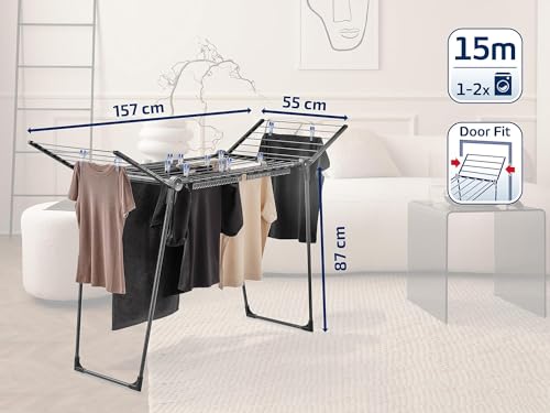 Pegasus 150 Solid Slim Black Edition Clothes Airer