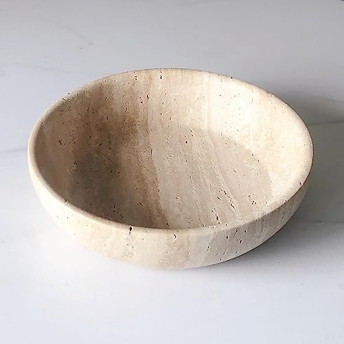 Large Marble Round Bowl HandCrafted Decorative Dish Fruit Bowl for Home Decorative