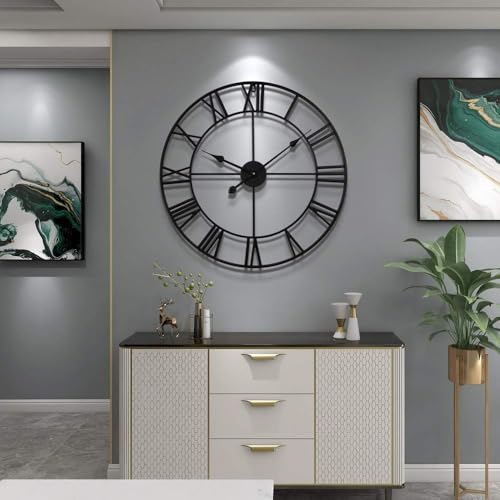 Large Wall Clock for Living Room Decor Silent Non