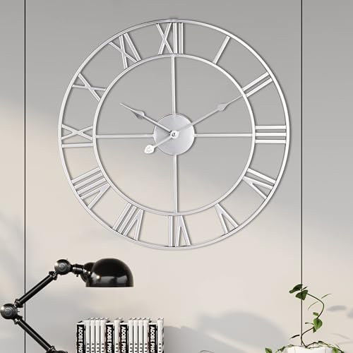 Large Wall Clock for Living Room Decor Silent Non