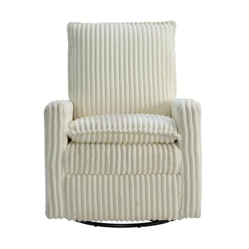 Uptown Upholstered Glider Recliner Rocking Chair 360° Swivel for Nursery and Living Room