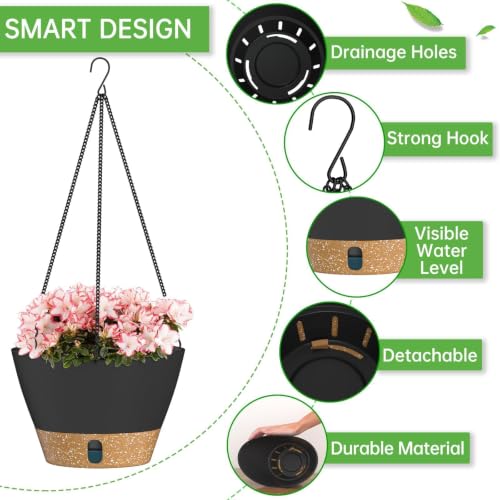 2 Pack 10 Inch Hanging Planters for Indoor Plants (72 Count)