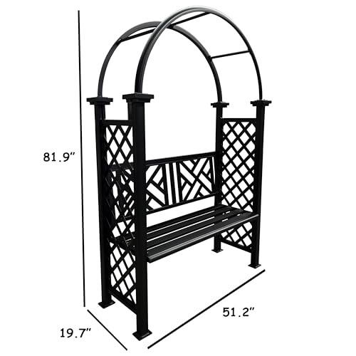 Black Aluminum Garden Arbor Arch with 2