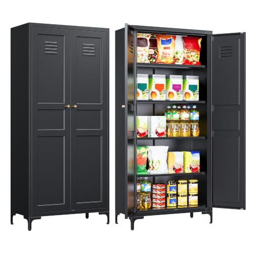 Metal Storage Cabinet with Doors and Shelves