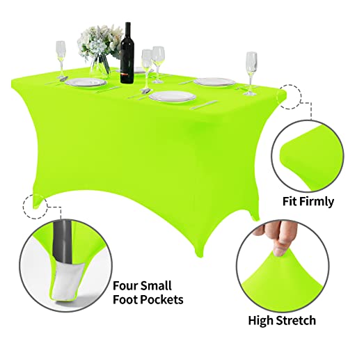 Spandex Table Cover for 4FT or 6ft or 8ft Table Universal Fitted Stretch Tablecloth for Party