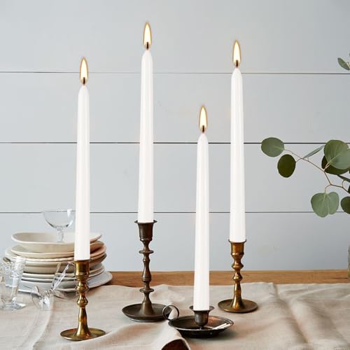 20 Pack White Taper Candles 12 Inch Tall 3 (20 Count)