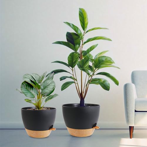 12/10/9 inch Large Self Watering Pots for Indoor Plants, Set of 3 (3 Count)