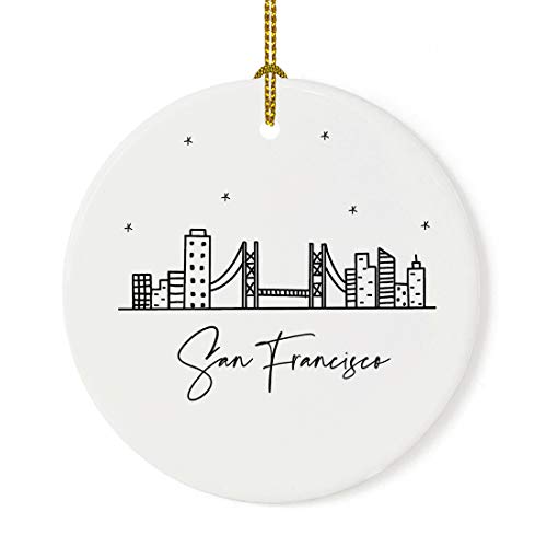 Round Ceramic Porcelain Christmas Tree Ornament Keepsake