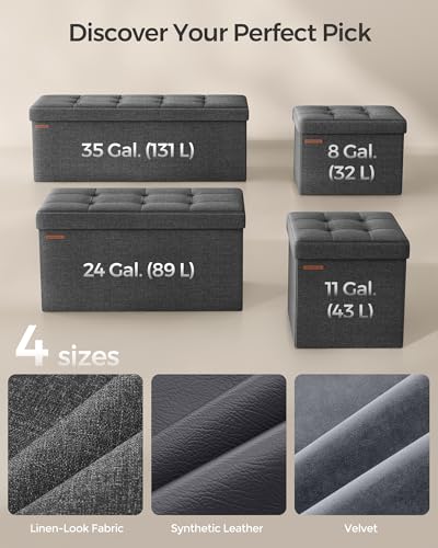 30 Inches Folding Storage Ottoman Bench
