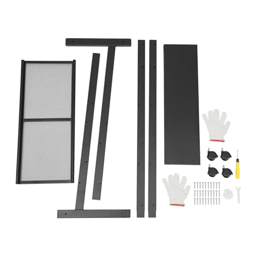 5 Tier Magazine Rack Floor Standing Brochure Display Stand with Universal Wheels & Brakes Metal Magazine Display Rack for Office