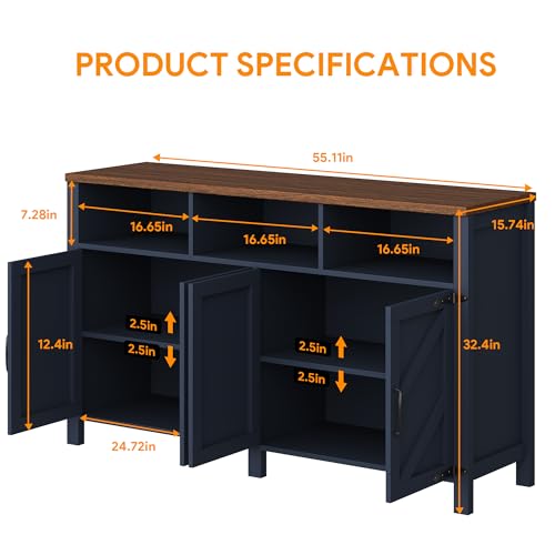 Buffet Sideboard with Storage Farmhouse