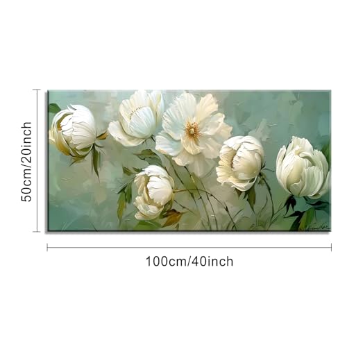 Blooming White Flowers Plants Wall Art Decor Artwork for Bedroom