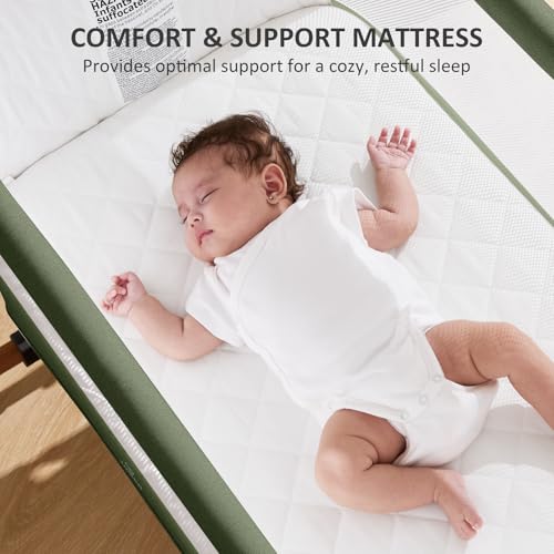 3-in-1 Baby Bassinet, Bedside Sleeper & Rocking Bassinet for Newborn
