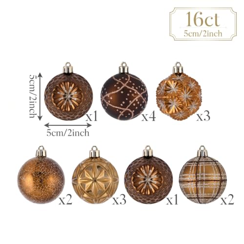 16ct Christmas Tree Decorations Ball Ornaments 2 Inches (16 Count)