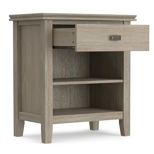 Artisan 24" Solid Wood Bedside Table in Distressed Grey
