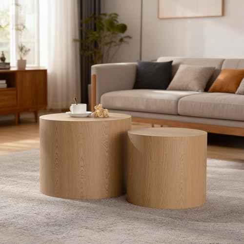 Nesting Round Coffee Table Set of 2 (2 Count)