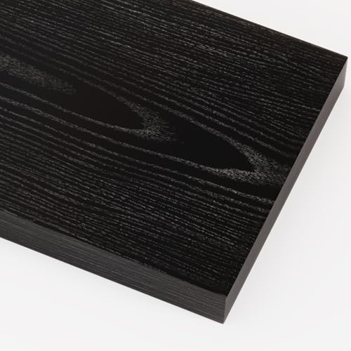 16 x 12 Deep Floating Shelves Wall Mounted Set of 2 Black (2 Count)
