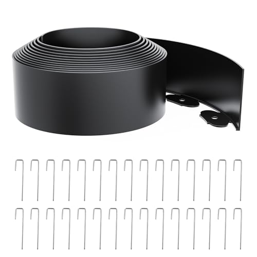 Landscape Edging 4 Inch Tall 20FT with 30Pcs Metal Spikes
