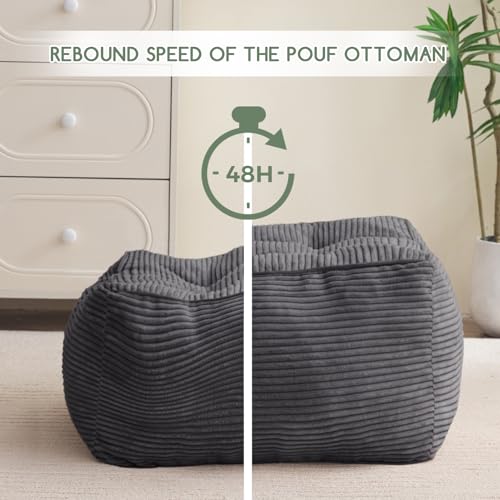 Square Stuffed Pouf Ottoman