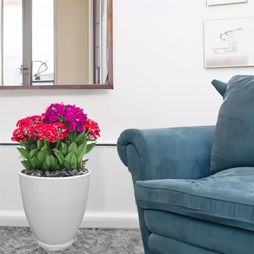11.8" Diameter 11.8" Tall White Plant Pots