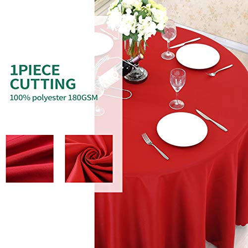 90 Inch Red Tablecloths for Round Tables