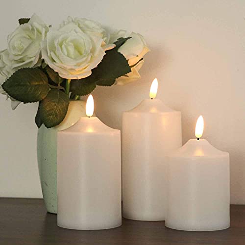Waterproof Flameless Flickering LED Candles with Remote & Timer (3 Count)