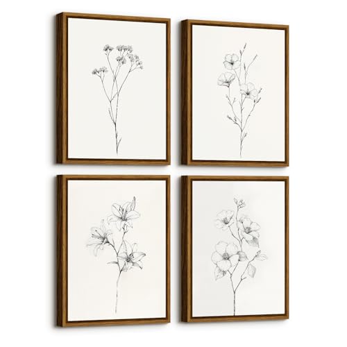 Framed Wall Art Decor for Living Room (4 Count)