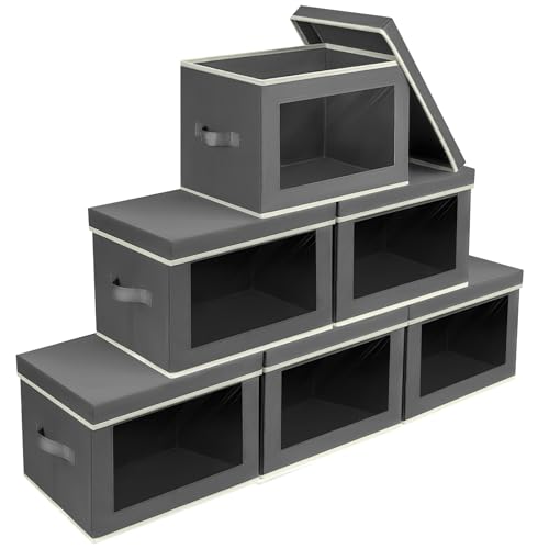 Stackable Storage Bins with Lids (6 Count)