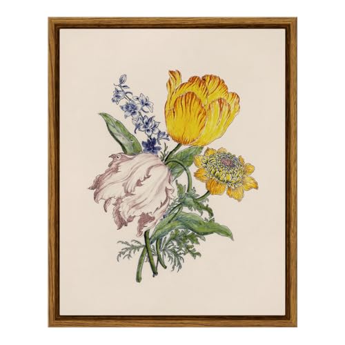 Framed Vintage Floral Wall Art Botanical Bouquet Print