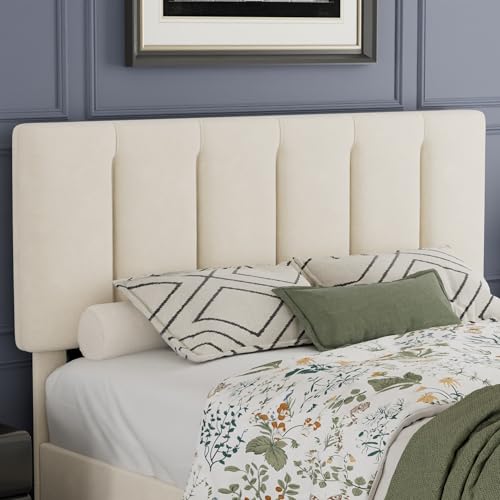 Full Size Bed Frame with Upholstered Headboard