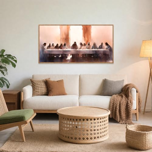 The Last Supper Framed Canvas Wall Art 40x20 Inch