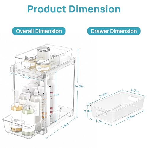 4 Pack Taller Pull Out Bathroom Under Sink Organizer (4 Count)