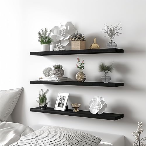Wood Floating Shelves for Wall Decor (4 Count)