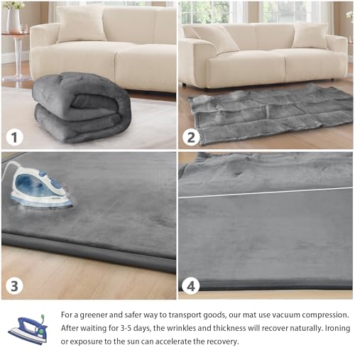 Baby Play Mat for Floor Nursery Rug Muscle Mat Area Rug Playroom Rug 39"x59" Playpen Mat Elastic Foam 1.3" Thick Crawling Mat for Babies