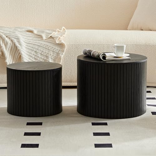 Round Nesting Coffee Table Set of 2 (2 Count)