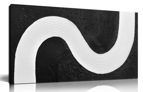 Black And White Abstract Wall Art For Living Room Minimalist Canvas Wall Art For Bedroom Modern Painting Wall Decor For Office 20 x 40 Inch