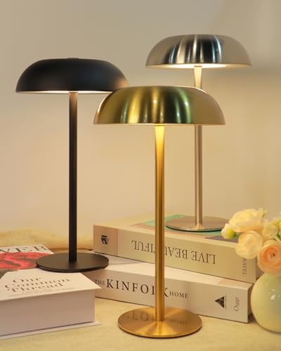 Cordless 11" Mushroom Table Lamp with Dimmable 3 Color
