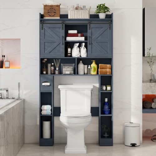 Over The Toilet Cabinet with Sliding Doors