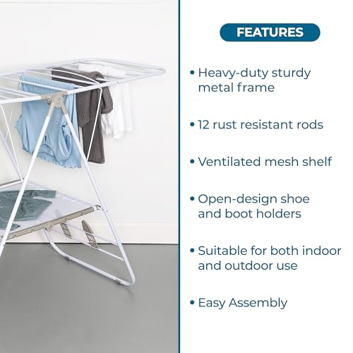 Heavy Duty Gullwing Clothes Drying Rack