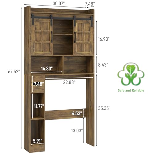 Over The Toilet Storage Cabinet with Sliding Doors