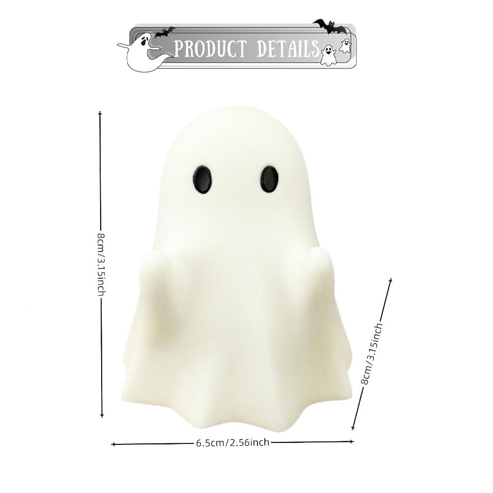 Halloween Ghost Figurine Cute Halloween Desktop Tray Decorations Desk Funny Spooky Resin Statue for Holiday Living Room Office Centerpiece Tabletop Sculpture Decorations